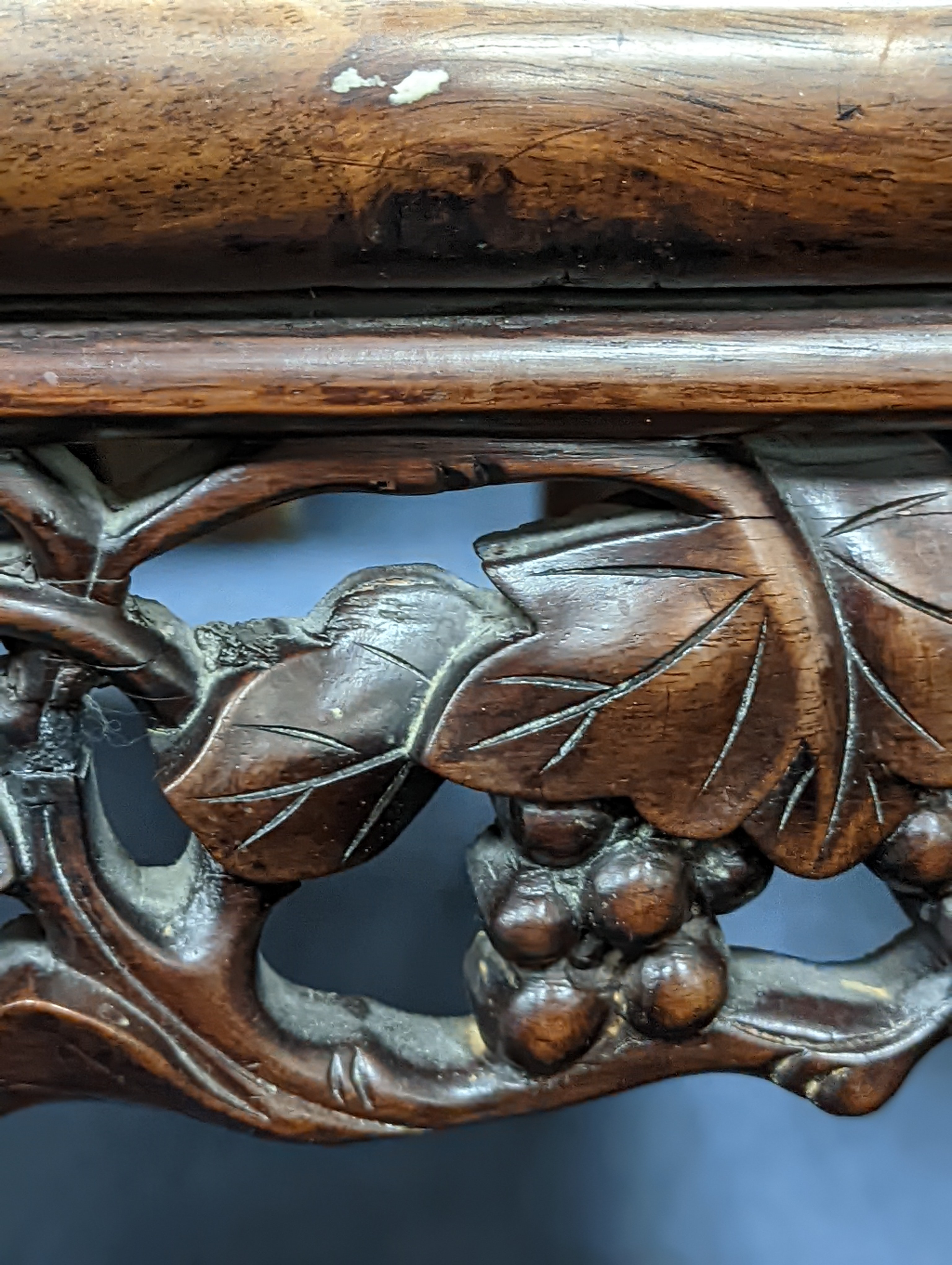 An early 20th century Chinese square hongmu table, 82cm wide x 46cm high